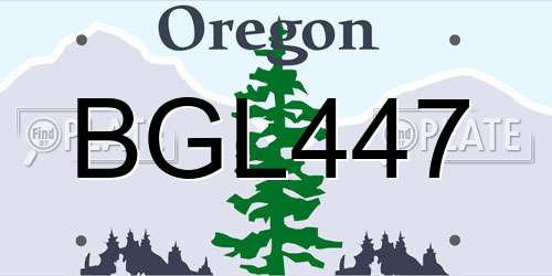 BGL447 Oregon License Plate