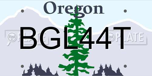 BGL44T Oregon License Plate