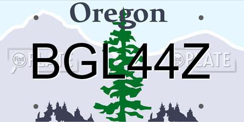 BGL44Z Oregon License Plate