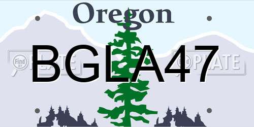 BGLA47 Oregon License Plate