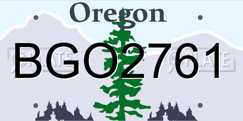 BGO2761 Oregon License Plate