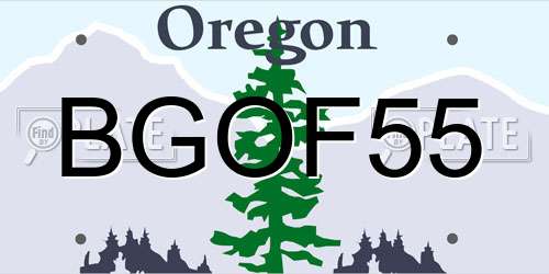 BGOF55 Oregon License Plate