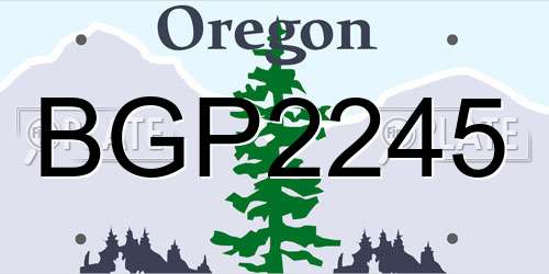 BGP2245 Oregon License Plate