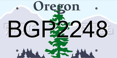 BGP2248 Oregon License Plate