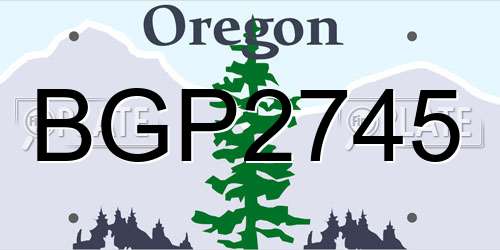BGP2745 Oregon License Plate