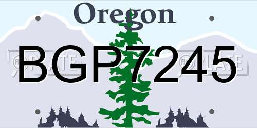 BGP7245 Oregon License Plate