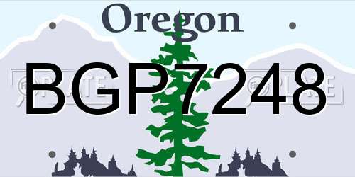 BGP7248 Oregon License Plate