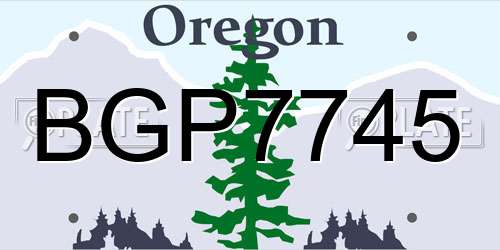 BGP7745 Oregon License Plate