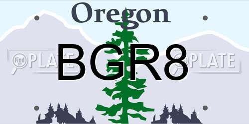 BGR8 Oregon License Plate