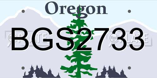 BGS2733 Oregon License Plate