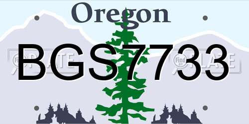 BGS7733 Oregon License Plate