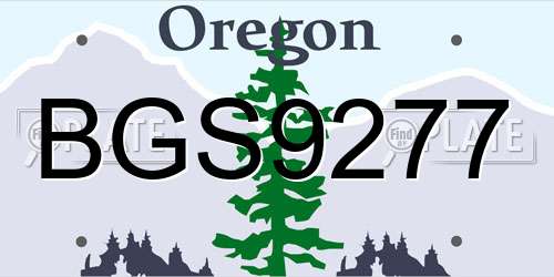 BGS9277 Oregon License Plate