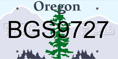 BGS9727 Oregon License Plate