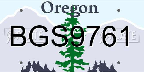 BGS9761 Oregon License Plate