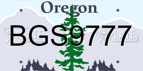 BGS9777 Oregon License Plate