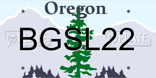 BGSL22 Oregon License Plate