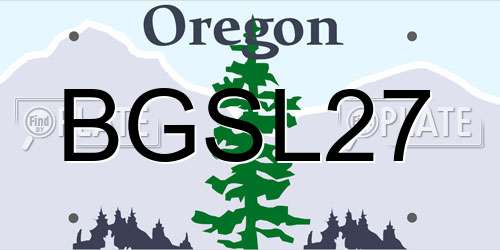 BGSL27 Oregon License Plate
