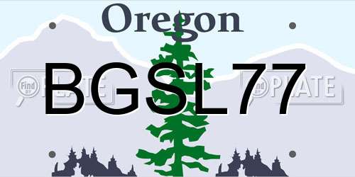 BGSL77 Oregon License Plate