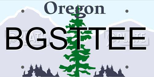 BGSTTEE Oregon License Plate