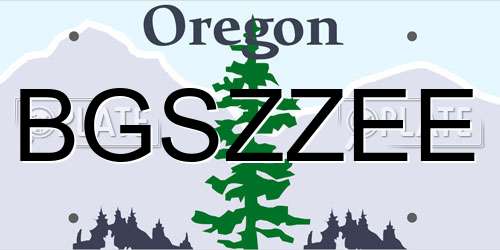BGSZZEE Oregon License Plate