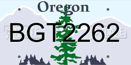 BGT2262 Oregon License Plate