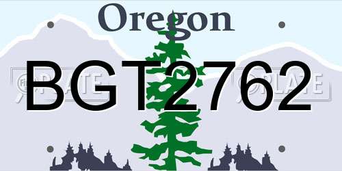 BGT2762 Oregon License Plate