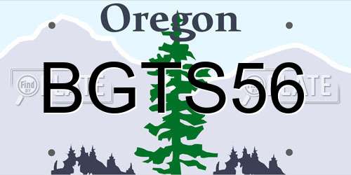 BGTS56 Oregon License Plate