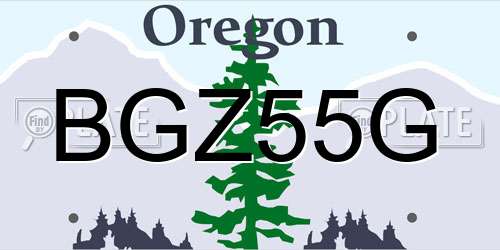 BGZ55G Oregon License Plate
