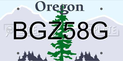 BGZ58G Oregon License Plate