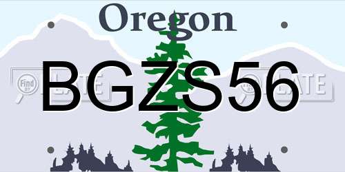 BGZS56 Oregon License Plate