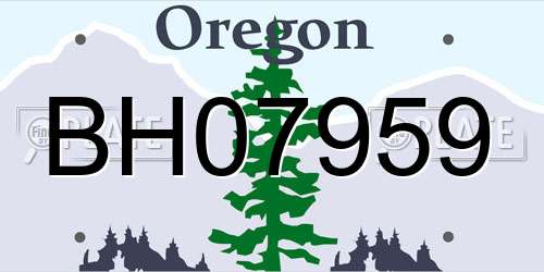 BH07959 Oregon License Plate