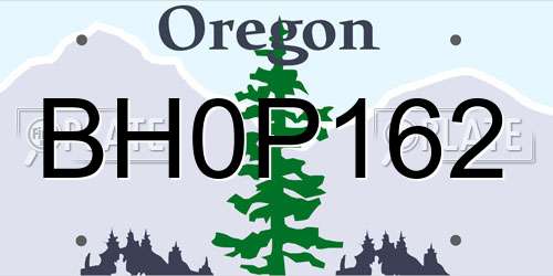 BH0P162 Oregon License Plate