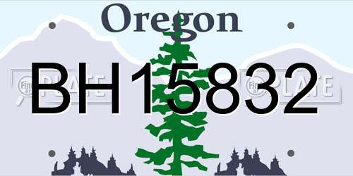 BH15832 Oregon License Plate