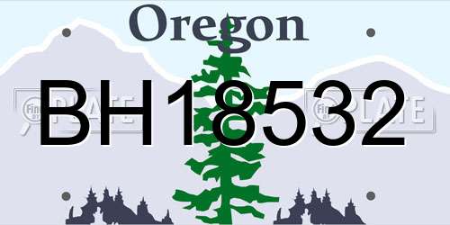 BH18532 Oregon License Plate