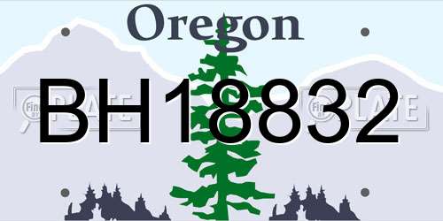 BH18832 Oregon License Plate