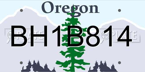 BH1B814 Oregon License Plate