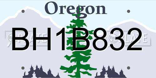 BH1B832 Oregon License Plate