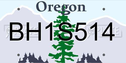 BH1S514 Oregon License Plate