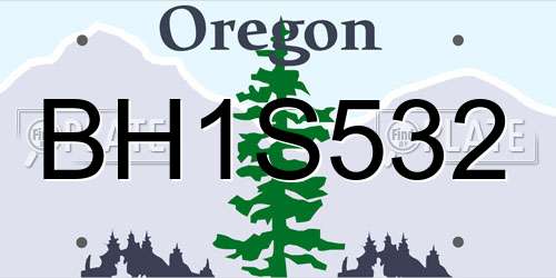 BH1S532 Oregon License Plate