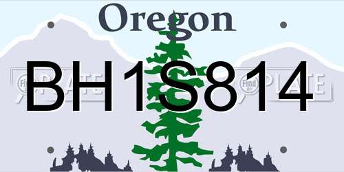 BH1S814 Oregon License Plate