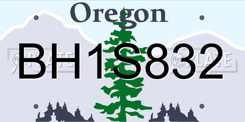 BH1S832 Oregon License Plate