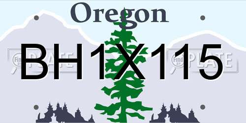 BH1X115 Oregon License Plate