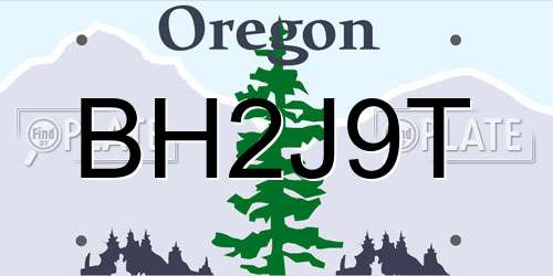 BH2J9T Oregon License Plate