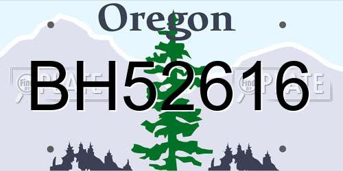 BH52616 Oregon License Plate