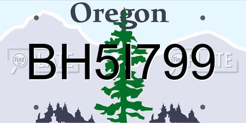BH5I799 Oregon License Plate