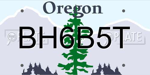 BH6B5T Oregon License Plate