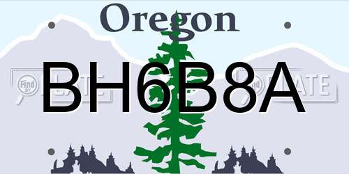 BH6B8A Oregon License Plate