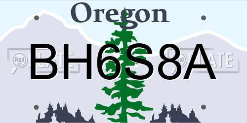 BH6S8A Oregon License Plate