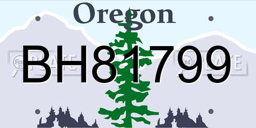 BH81799 Oregon License Plate