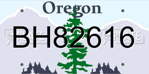 BH82616 Oregon License Plate